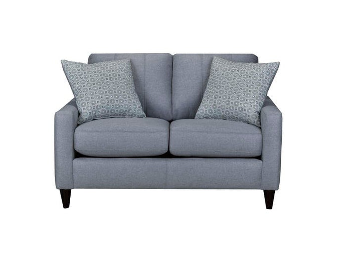SBF Upholstery Regent Collection Track Arms Fabric Loveseat Molfino Silver Finish Free Delivery