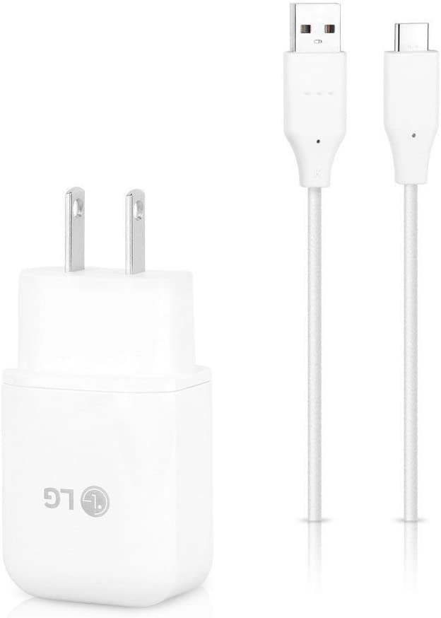 LG Fast Charger with USB C Cable 18W QuickCharge 3.0 Certified for LG G5 G6 G7 ThinQ V30 V40 V20