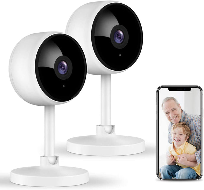 WiFi Security Camera, Littlelf 1080P Home Security Camera Wireless Indoor with 2-Way Audio, Manual Night Vision, Human Motion Detection for Pet/Elder/Baby Monitor, Work with Alexa - 2 Pack