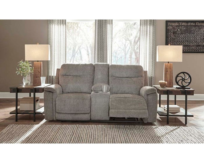 Signature Design by Ashley Mouttrie Series PWR REC Loveseat/CON/ADJ HDRST in Smoke Free Delivery