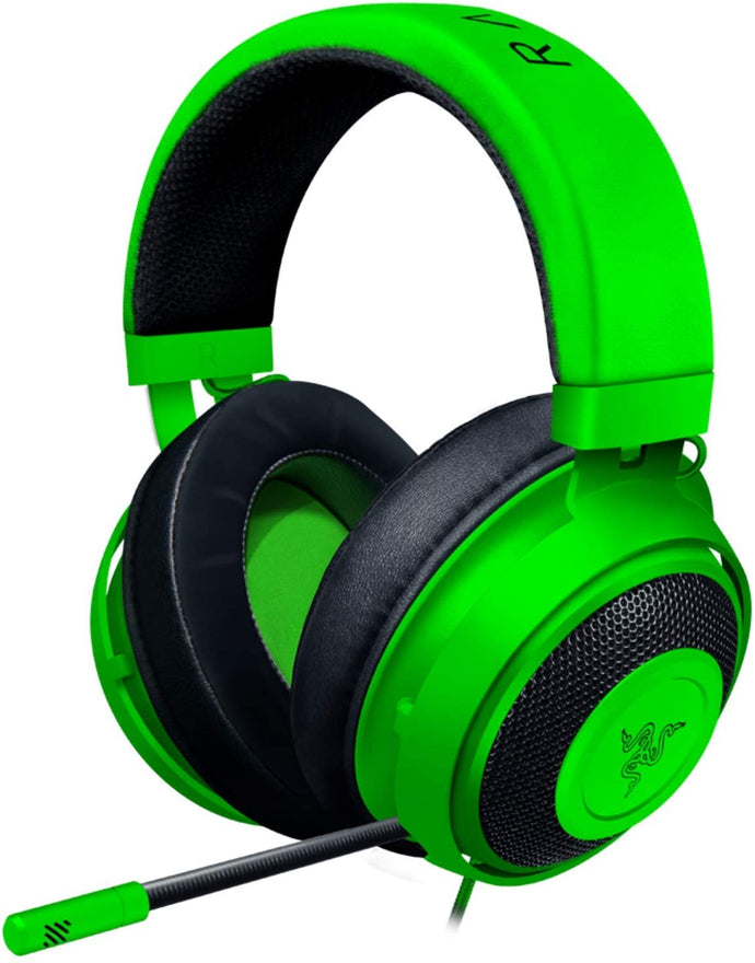 Razer Kraken Gaming Headset: Lightweight Aluminum Frame - Retractable Cardioid Mic - For PC, PS4, Nintendo Switch - 3.5 mm Headphone Jack - Green
