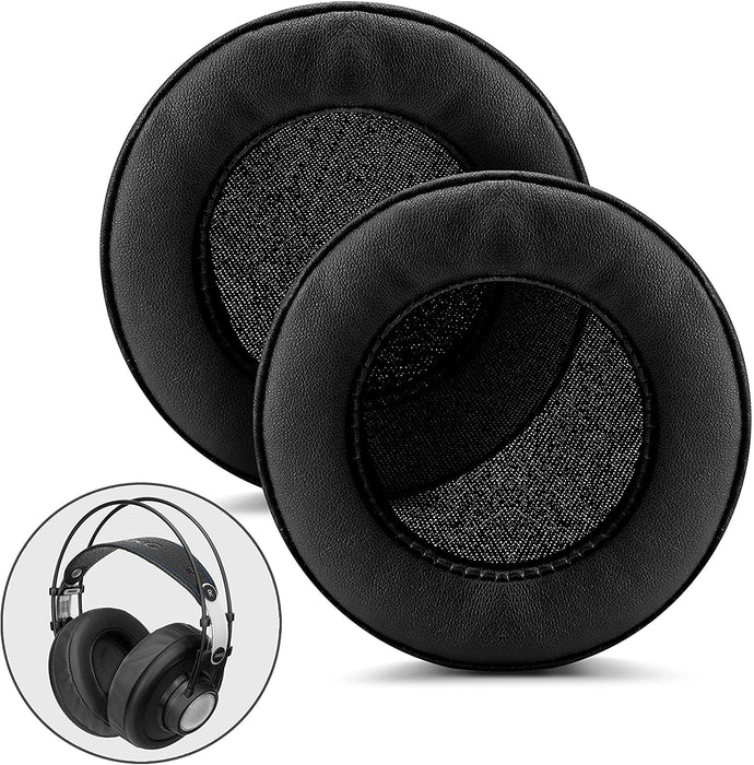 Brainwavz XL Large Replacement Memory Foam Earpads - Suitable for Many Other Large Over The Ear Headphones - Sennheiser, AKG, HifiMan, ATH, Philips, Fostex, Sony (Black Pleather)
