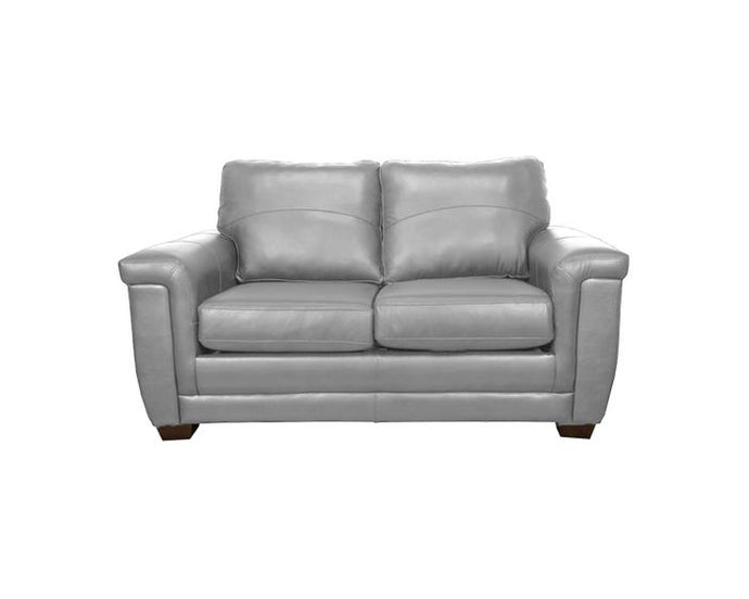 SBF Upholstery Zurick Collection Leather Loveseat in Steel Grey Free Delivery