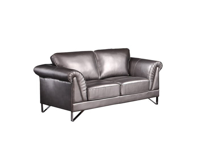 Kwality Blitz leather gel loveseat in blanche silver Free Delivery