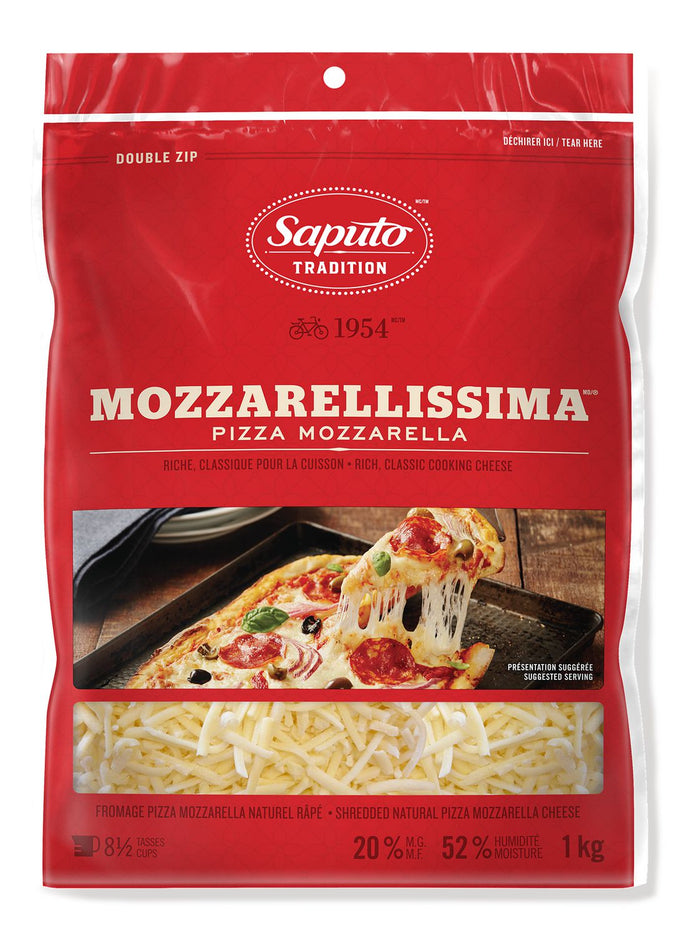 SAPUTO CHEESE MOZZ/PIZZ SHRED 17% PACK OF 4X2.5 KG