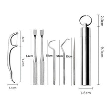 1 Set Toothpick Set Metal Stainless Steel Oral Cleaning Tooth Flossing Portable Toothpick Floss Teeth Cleaner with Storage Tube