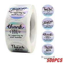 100-500pcs Rainbow Laser Thank You Stickers 1inch Small Business Stickers  Adhesive Labels for Boutiques Wrapping Supplies