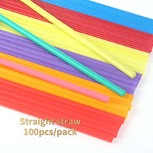 100Pcs Plastic Bendable Drinking Straws Disposable Beverage Straws Wedding Decor Mixed Colors Party Supplies