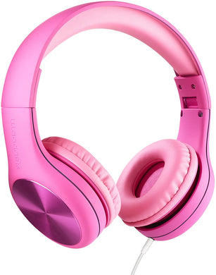 LilGadgets New Connect+ Pro Premium Volume Limited Wired Headphones with SharePort for Children/Kids (Pink)