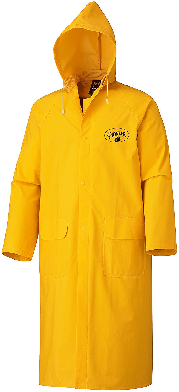 Pioneer V3510560-M Flame Resistant PVC Long Rain Coat - 48
