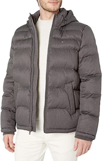 Tommy Hilfiger mens Classic Hooded Puffer Jacket (Regular and Big & Tall Sizes) Down Alternative Coat - DeliverMyCart.com