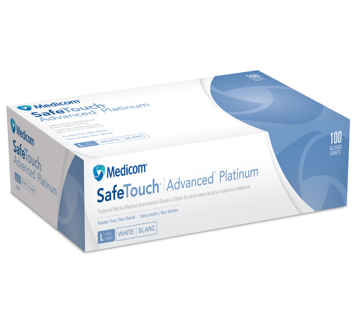 MEDICOM ADVANCED PLATINUM NITRILE WHITE PACK OF 100