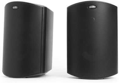 Polk Audio Atrium 4 Outdoor Speakers with Powerful Bass (Pair, Black) | All-Weather Durability | Broad Sound Coverage | Speed-Lock Mounting System