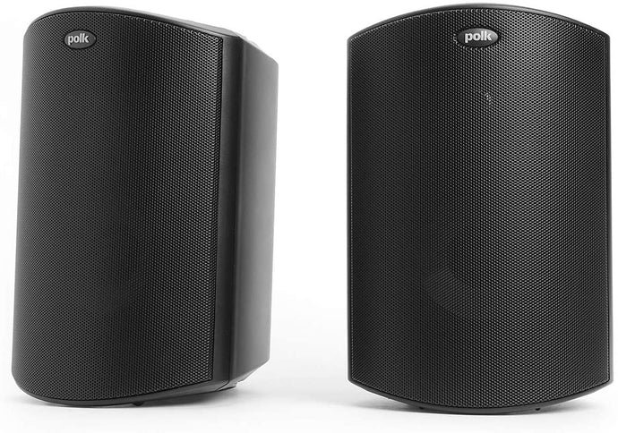 Polk Audio Atrium 4 Outdoor Speakers with Powerful Bass (Pair, Black) | All-Weather Durability | Broad Sound Coverage | Speed-Lock Mounting System