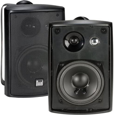 Dual Electronics LU43PB 4 inch 3-Way High Performance Indoor, Outdoor & Bookshelf Studio Monitor Speakers with Swivel-Black