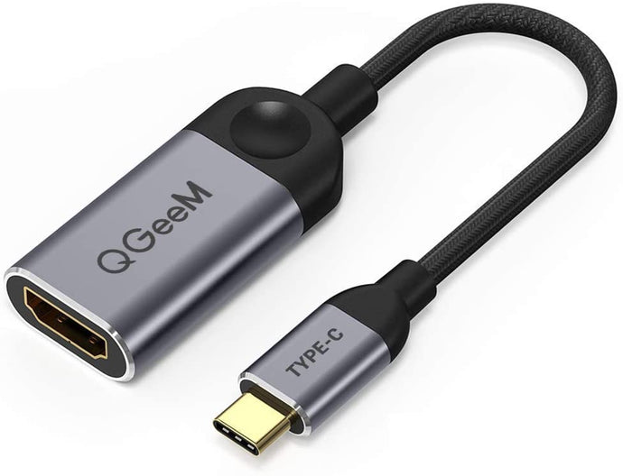 USB C to HDMI Adapter 4K 30Hz Cable, QGeeM USB Type-C to HDMI Adapter Compatible with Thunderbolt 3, MacBook Pro 2018/2017, Samsung Galaxy S9/S8, Surface Book 2, Dell XPS 13/15, Pixelbook More