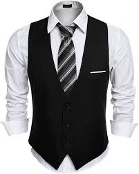 COOFANDY Men's Fashion Formal Slim Fit Business Dress Suit Vest Waistcoat