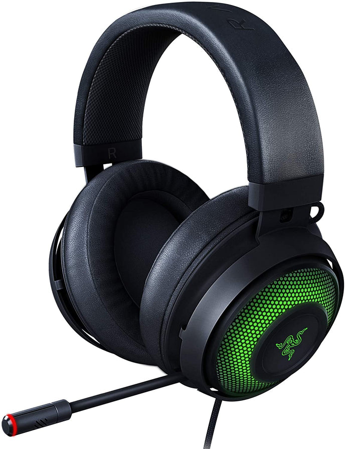Razer Kraken Ultimate RGB USB Gaming Headset: THX 7.1 Spatial Surround Sound - Chroma RGB Lighting - Retractable Active Noise Cancelling Mic - Aluminum & Steel Frame - for PC - Classic Black