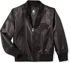 Starter Girls' Lightweight Bomber Jacket, Amazon Exclusive, Black, - DeliverMyCart.com