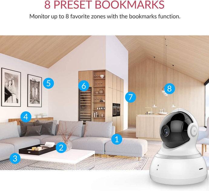 YI Dome Security Camera 1080p, PTZ 2.4G Wifi Surveillance System w/ Free Live Streaming, Motion Detection Alert, Auto Cruise, Remote View APP for iOS / Android-Local Storage & Optional Cloud Service(White)