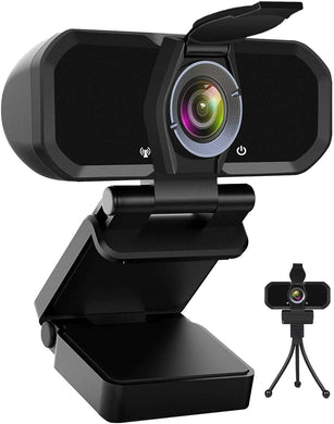 HD Webcam 1080P Streaming Web Camera with Microphone, USB Webcams with Privacy Shutter and Tripod Stand, Widescreen Video Calling and Recording Computer Camera, PC Mac Desktop or Laptop Webcam - DeliverMyCart.com