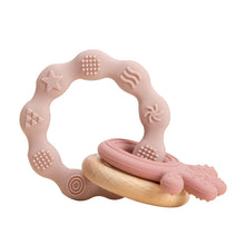 1pc Baby Teether Silicone Bracelet BPA Free  Cute Animal Silicone Pendant Wood Ring  Teething Rattle for Baby Accessories Toys