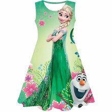 2-8Y Girls Dress Summer New Short Sleeve Frozen Princess Elsa Children&#39;s Birthday Party Cosplay Dress 2022