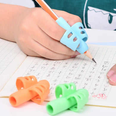 2 Pcs Three Finger Silicone Pen Holder Writing Aids Beginner Writing Children'S Supplies Thumb Posture Correction