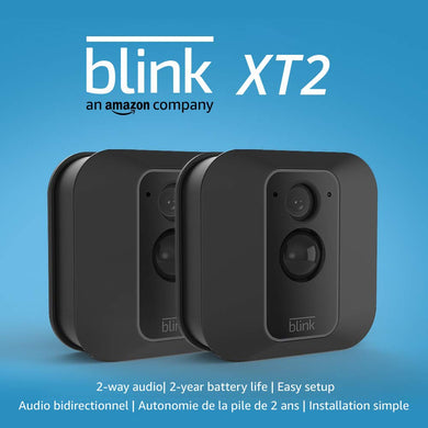 Blink XT2 Outdoor/Indoor Smart Security Camera with cloud storage included, 2-way audio, 2-year battery life – 2 camera kit
