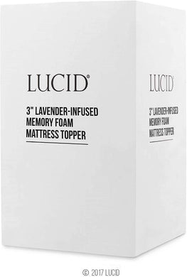 LUCID 3 Inch Lavender Infused Memory Foam Mattress Topper - Ventilated Design - Twin XL Size - LU30TX30VT