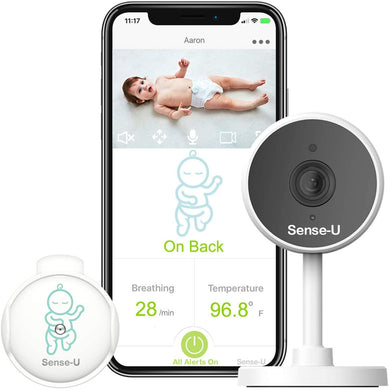 Sense-U Video+Breathing Baby Monitor with 1080P HD Camera, WiFi, 2-Way Audio, Night Vision, Movement & Temperature Sensors: Monitor Your Baby's Breathing, Rollover, Body Temperature, Video and Audio