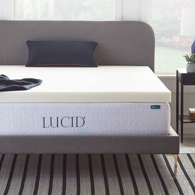 LUCID 3 Inch Ventilated Memory Foam Mattress Topper 3-Year Warranty - Full XL