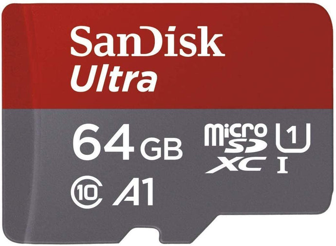 SanDisk Ultra 64GB microSDXC UHS-I card with Adapter(SDSQUAR-064G-GN6MA) - Grey, Red