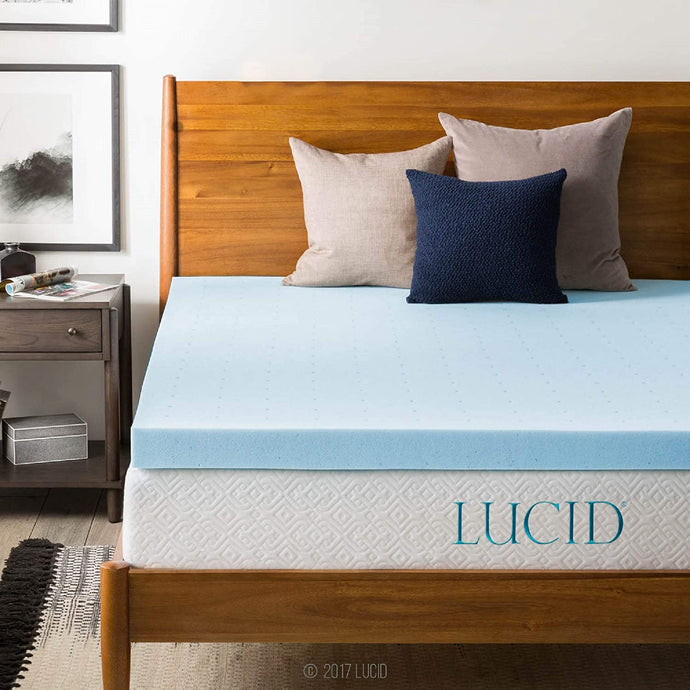 LUCID 3-inch Gel Memory Foam Mattress Topper - California King