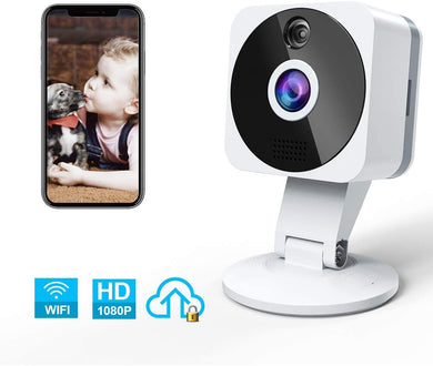 WiFi Security Camera, ZZCP HD 1080P Wireless IP Camera Indoor Home Camera Surveillance sans fil Nanny Cam with Two-Way Audio, Night Vision, Motion Detection and Cloud for Baby/Elder/Pet Monitoring