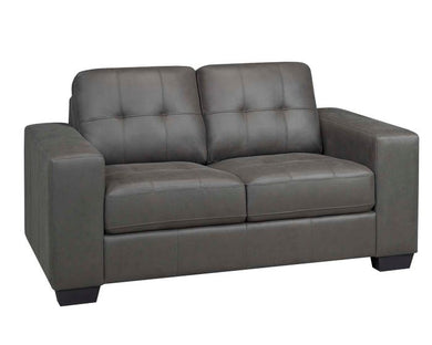 Brassex Skylar Collection Fabric Tufted Loveseat in Grey Free Delivery