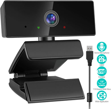 Webcam with Microphone, 1080P HD Web Camera PC Webcam Laptop Plug and Play USB Webcam Streaming Computer Web Camera, Desktop Webcam for Online Video Calling Recording Conferencing