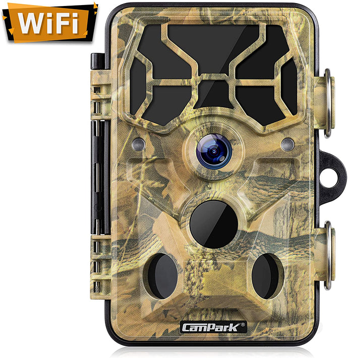 Campark Trail Camera-WiFi Bluetooth 20MP 1296P Hunting Game Camera with Night Vision Motion Activated for Outdoor Wildlife Monitoring Waterproof IP66