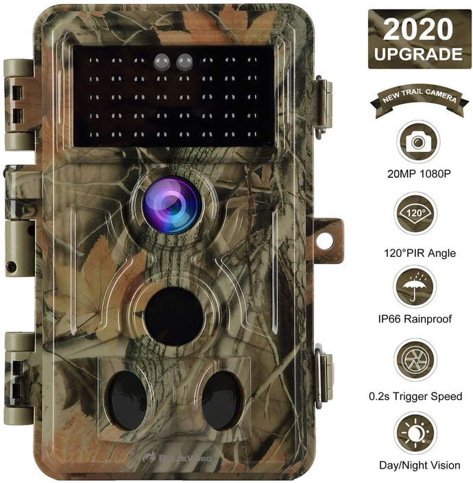 d BlazeVideo 16MP HD 1080P Game Trail Camera No Glow and No Flash 38 Infrared LEDs IP66 Waterproof