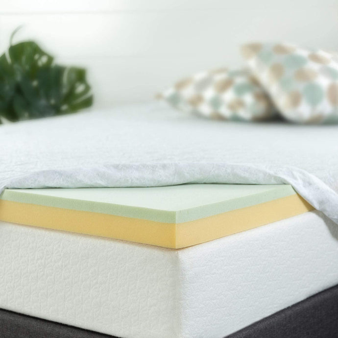 Zinus 3 Inch Green Tea Memory Foam Mattress Topper, Full