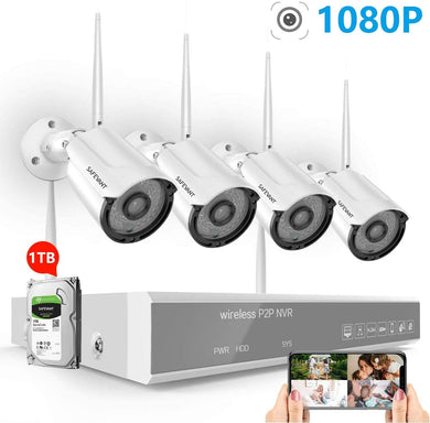 [2020 Newest] 1080P Full HD Security Camera System Wireless with 1TB Hard Drive, SAFEVANT 8 Channel Home NVR Systems with 4pcs 2mp IP Surveillance Cameras Night Vision Motion Detection