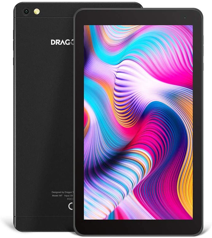 Dragon Touch M7 Tablet, 7 inch Android 9.0 Pie Tablet, 2GB RAM 16GB Storage, Quad-Core Processor, IPS HD Display, WiFi Only - Black Metal Body (Black)