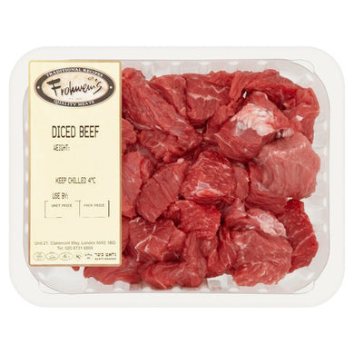 Beef, diced 100% Kosher Pack Of 1 KG Frozen