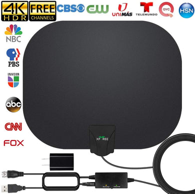 [Latest 2020] HDTV Antenna - Newest Indoor Digital TV Antenna 130+ Miles Range with Amplifier Signal Booster 4K HD Free Local Channels Support All Television -16.5ft Coax Cable