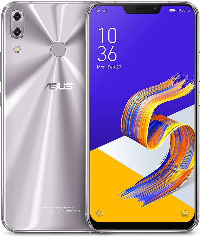 Asus ZS620KL-S845-6G64G-SL - 6.2” FHD+ 2160x1080 Display - 6GB RAM - 64GB Storage - LTE Unlocked Dual SIM Cell Phone, Silver