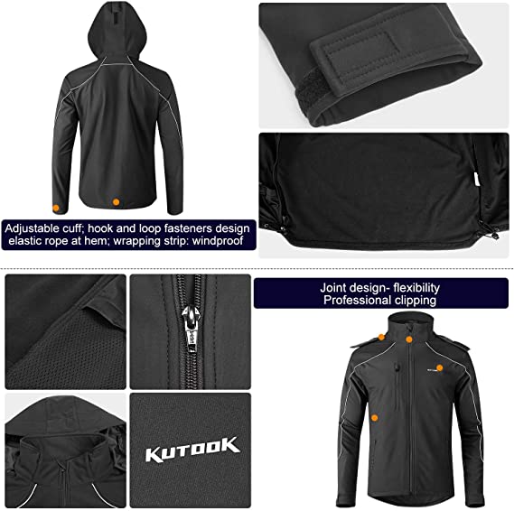 KUTOOK Women's Thermal Fleece Lined Softshell Jacket Water Repellent Windproof Coat Windbreaker for Hiking Running Cycling