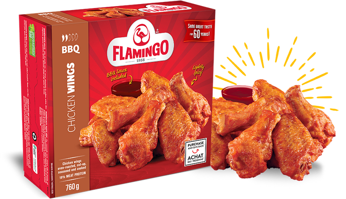 FLAMINGO LARGE CHICKEN WINGS PLAIN FULLY COOKED ROASTER PACK OF 1X4 KG