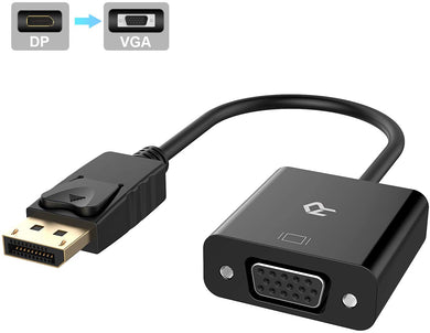 Rankie DisplayPort (DP) to VGA Adapter, 1080P Full HD Converter, Black