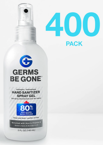 400 spray bottles - 80% Germs Be Gone - 148mL (5oz)
