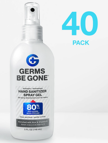 40 spray bottles - 80% Germs Be Gone - 148mL (5oz)